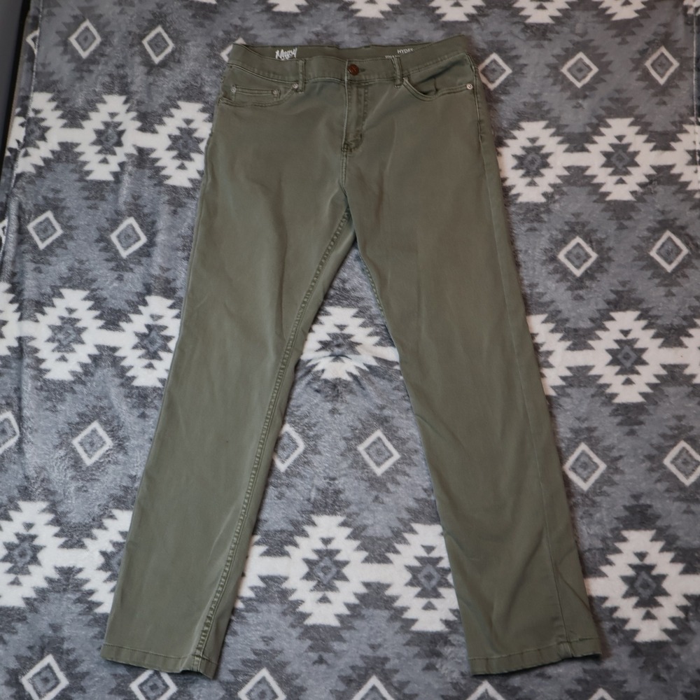 Mugsy Jeans Hydes Olive Green Chino Pants Mens 34x34 FLX8NHG-34X34